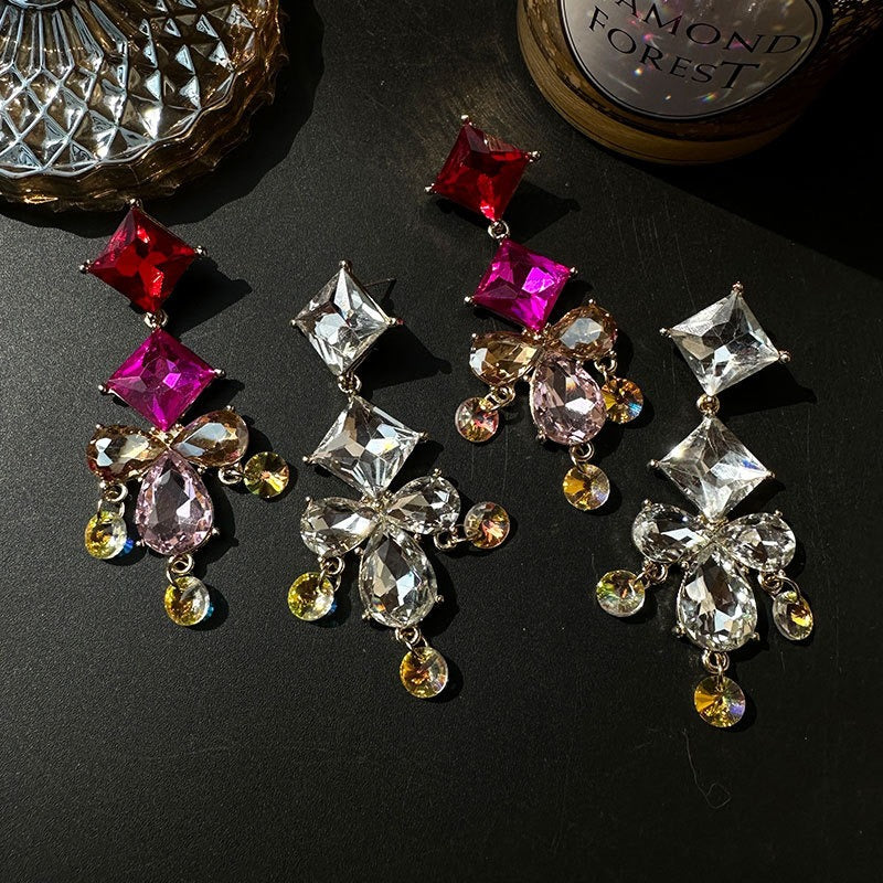 Fashion alloy diamond earrings for women