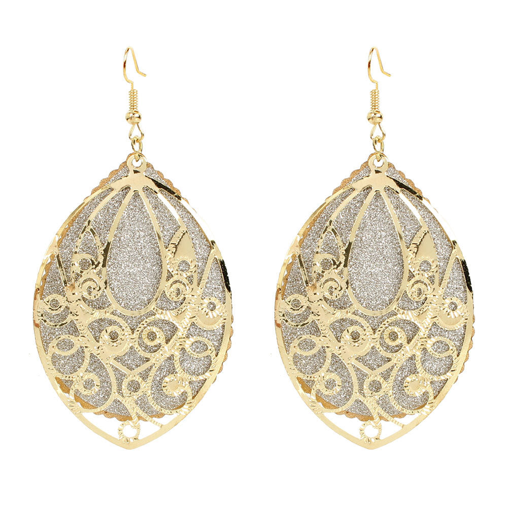 Fashion Creative Retro Frosted Oval Earrings Personality Earrings For Women