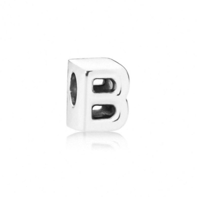 S925 initial alphabet letter A-Z diy loose bead Fits pandora charms silver original bracelet for women jewelry