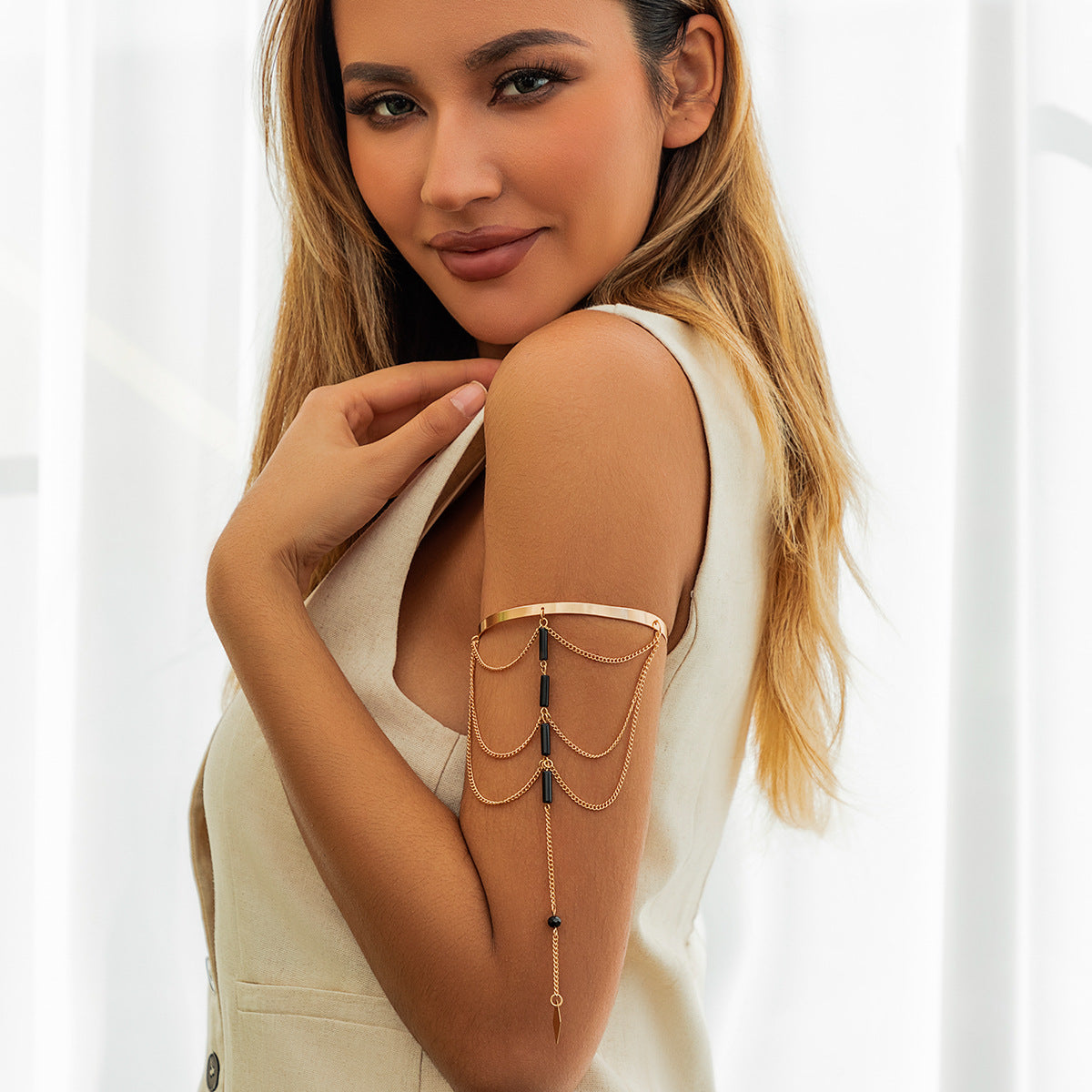 Matsuishi Beach tassel arm chain arm chain metal handmade adjustable arm ring