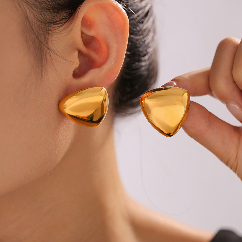 Geometric triangle smooth earrings cross-border new earrings