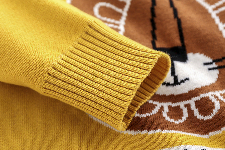 Children's Knitwear Boys' and Girls' Lion Cartoon Pattern Sweater