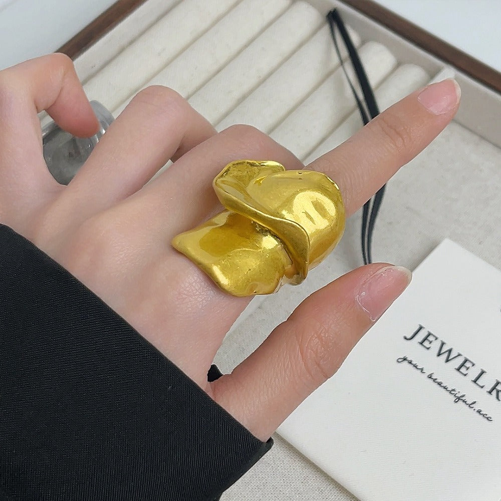 European and American heavy industry rings, high-end exaggerated personality, irregular index finger rings, fashion catwalk ring