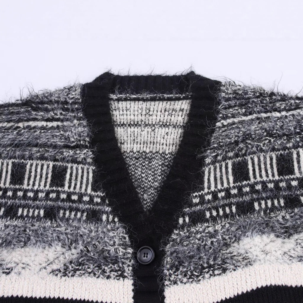Fashion Jacquard Knit Cardigan