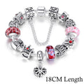 Jewelry Silver Charms Bracelet & Bangles With Queen Crown Beads Bracelet for Women