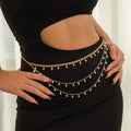 Fashionable retro star waist chain Waist chain metal street photography multi-layer pants chain