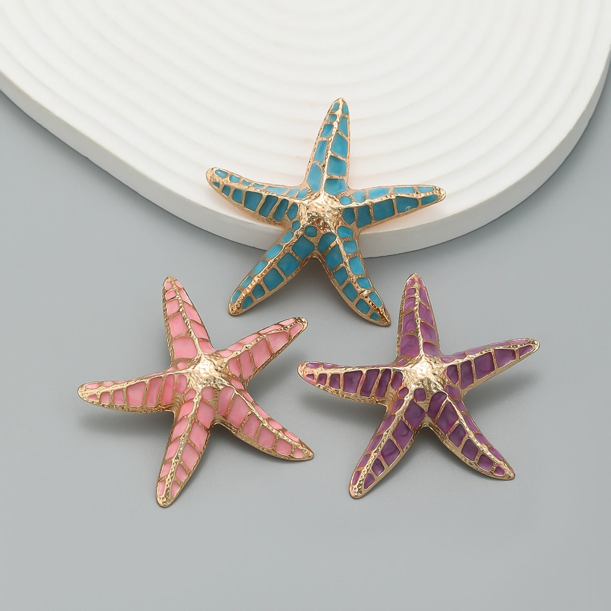 Drip oil earrings, starfish earrings, female fashion