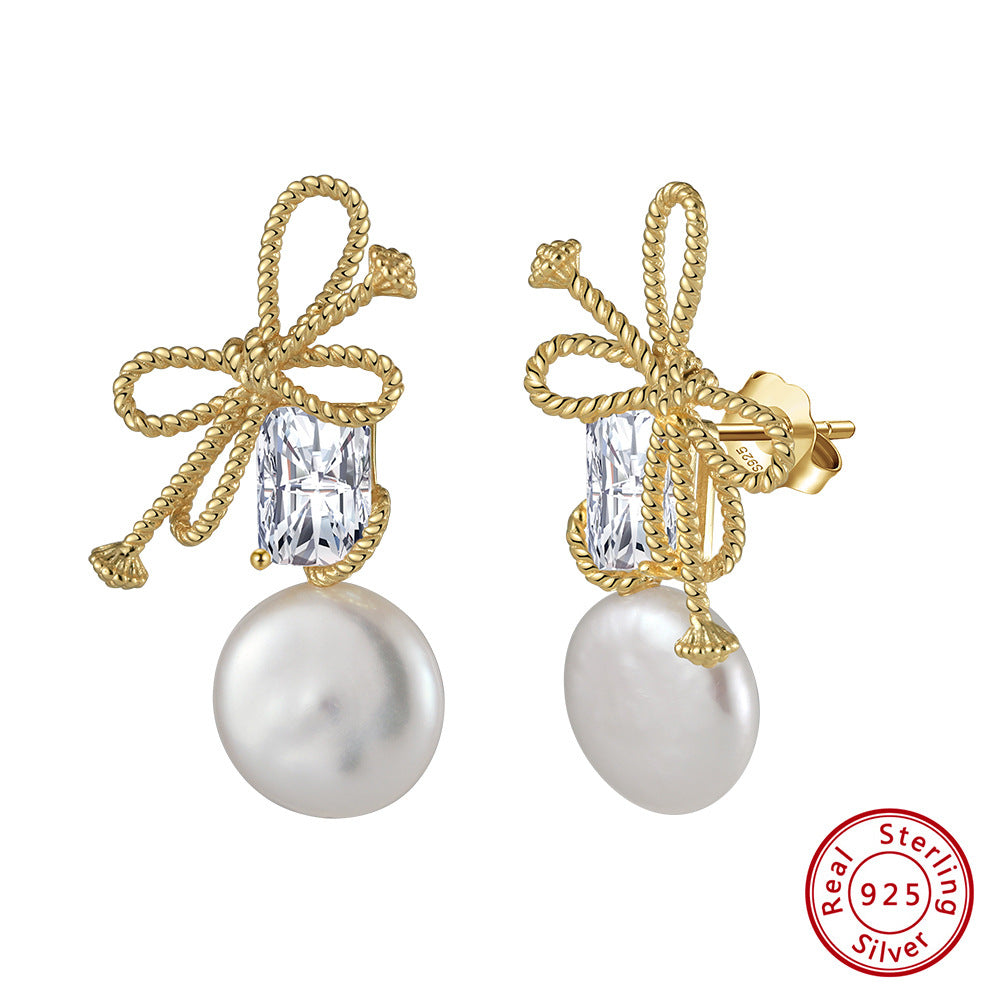 925 sterling silver pearl earrings, cute little fragrant earrings, Instagram trendy earrings, trendy and high-quality earrings with a high temperament