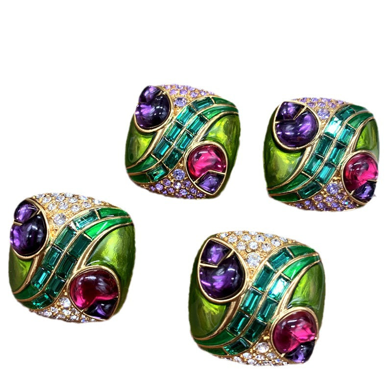 Glazed Earrings High-end Colorful Retro Earrings