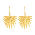 Retro Matte Gold Metal Leaf Earrings and Earrings for Women