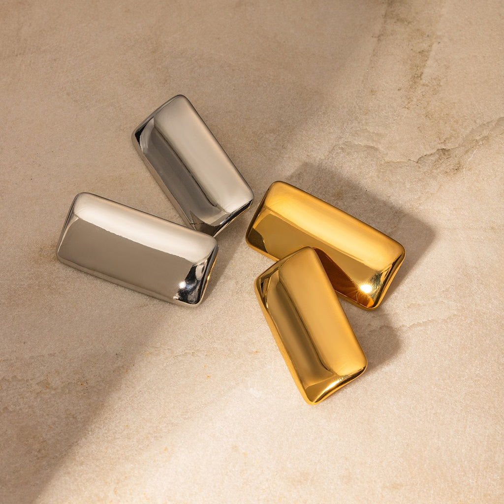 Rectangular smooth earrings for women, trendy and cool style earrings