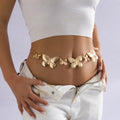 Creative exaggeration metal single-layer pants chain body chain hip-hop punk butterfly tassel waist chain
