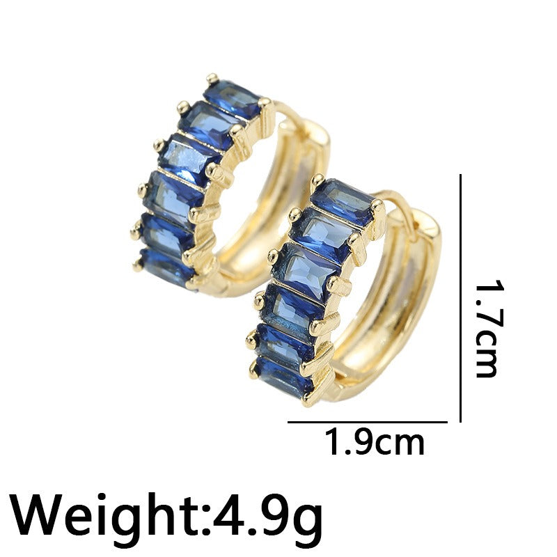 Fashion Gold Micro Set Zircon Earrings