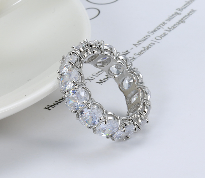 luxury 925 sterling silver wedding band eternity ring for women big gift for ladies love wholesale lots bulk jewelry R4577