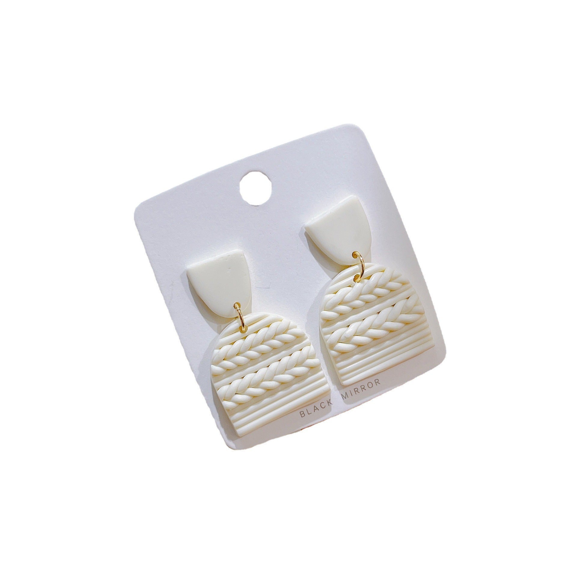 Soft Pottery Earrings, Earrings, Women's Striped Earrings, Geometric Polymer Clay Handmade Earrings