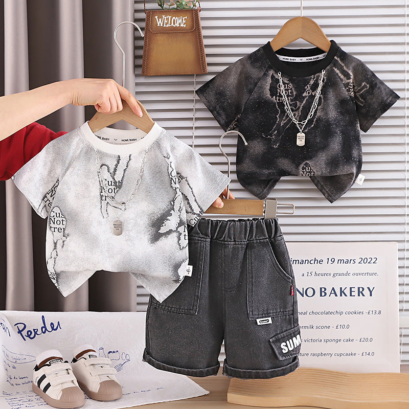 Baby summer clothes short sleeved two-piece set