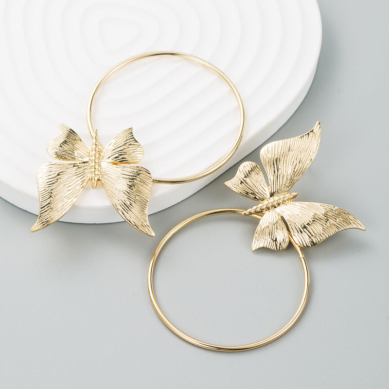 Fashion Alloy Butterfly Personality Earrings Women's Minimalist Trend Earrings