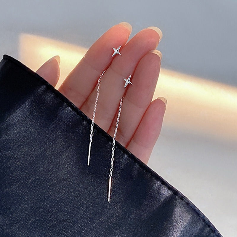Star tassel earrings for women's long style earrings