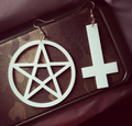 Acrylic Jewelry Custom Cross Drop Earrings for Women Brincos HipHop Pentagram Large Earring Woman Pendientes Oorbellen