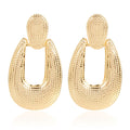 Fashion Alloy Earrings Women Personality Exaggerated Texture Geometric Drop Earrings