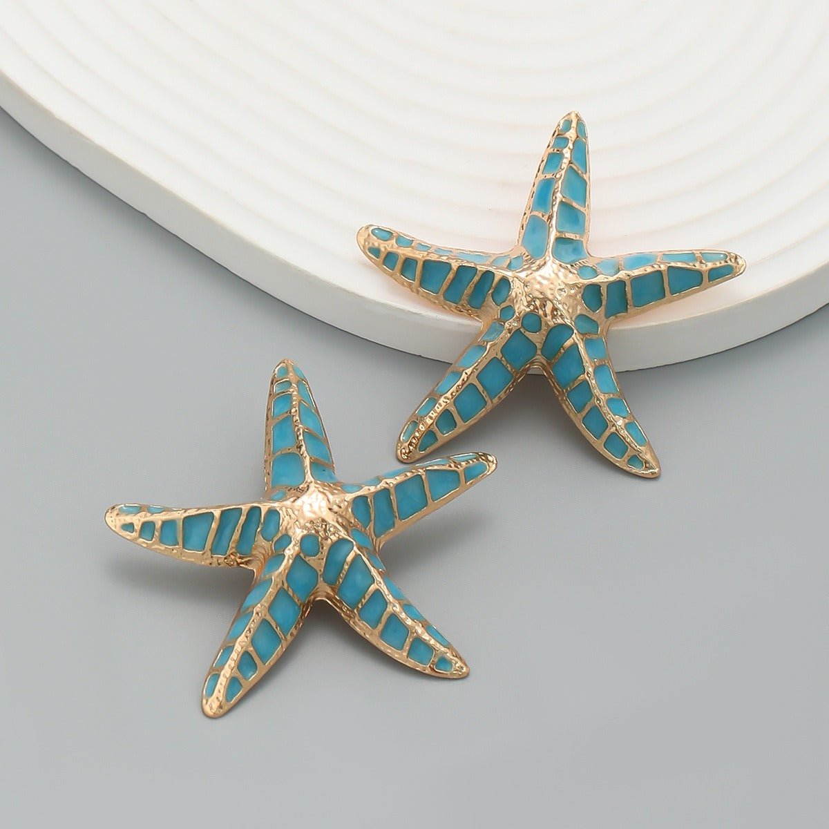 Drip oil earrings, starfish earrings, female fashion