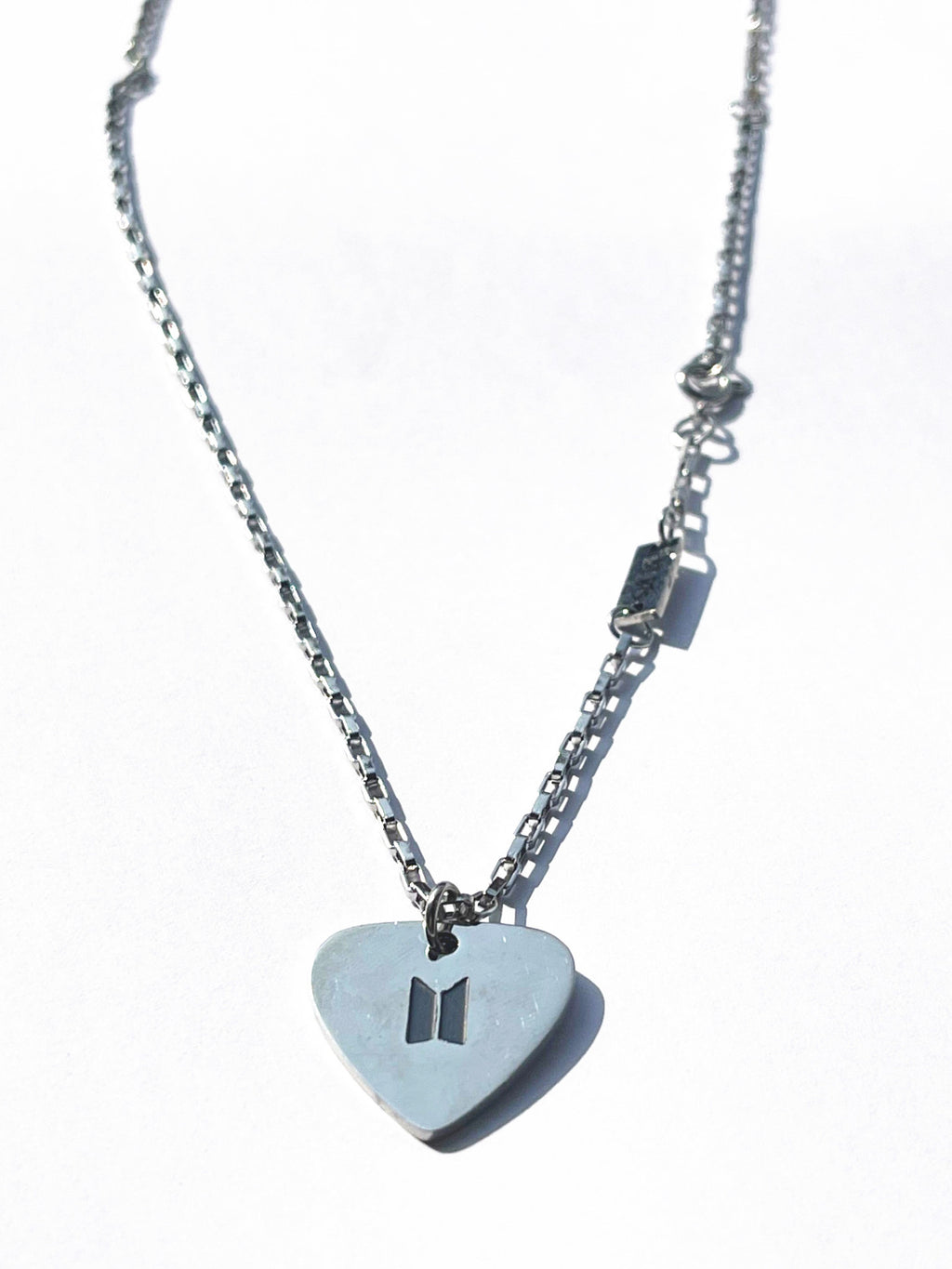BTS Min Yoongi Necklace Peach Heart Pendant Couples Holiday Gift SUGA Pull-out Necklace