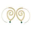 Exaggerated Vortex Gear Earrings Personality Turquoise Spiral Earrings Gold And Silver