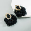 Earrings, lace and diamond studded earrings, women's retro style ear accessories