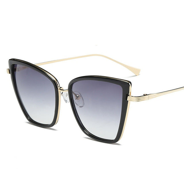 Big Cat Eye Sunglasses Women Black Mirror Sun Glasses Fashion Brand Designer High Quality Vintage Sunglass