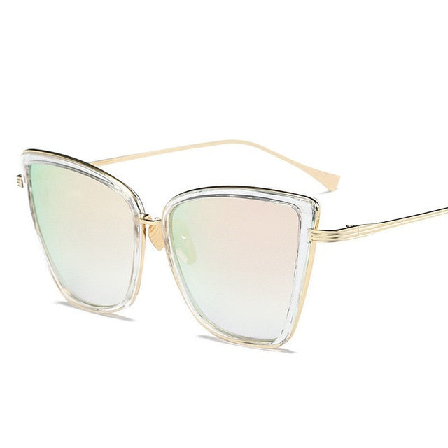 Big Cat Eye Sunglasses Women Black Mirror Sun Glasses Fashion Brand Designer High Quality Vintage Sunglass