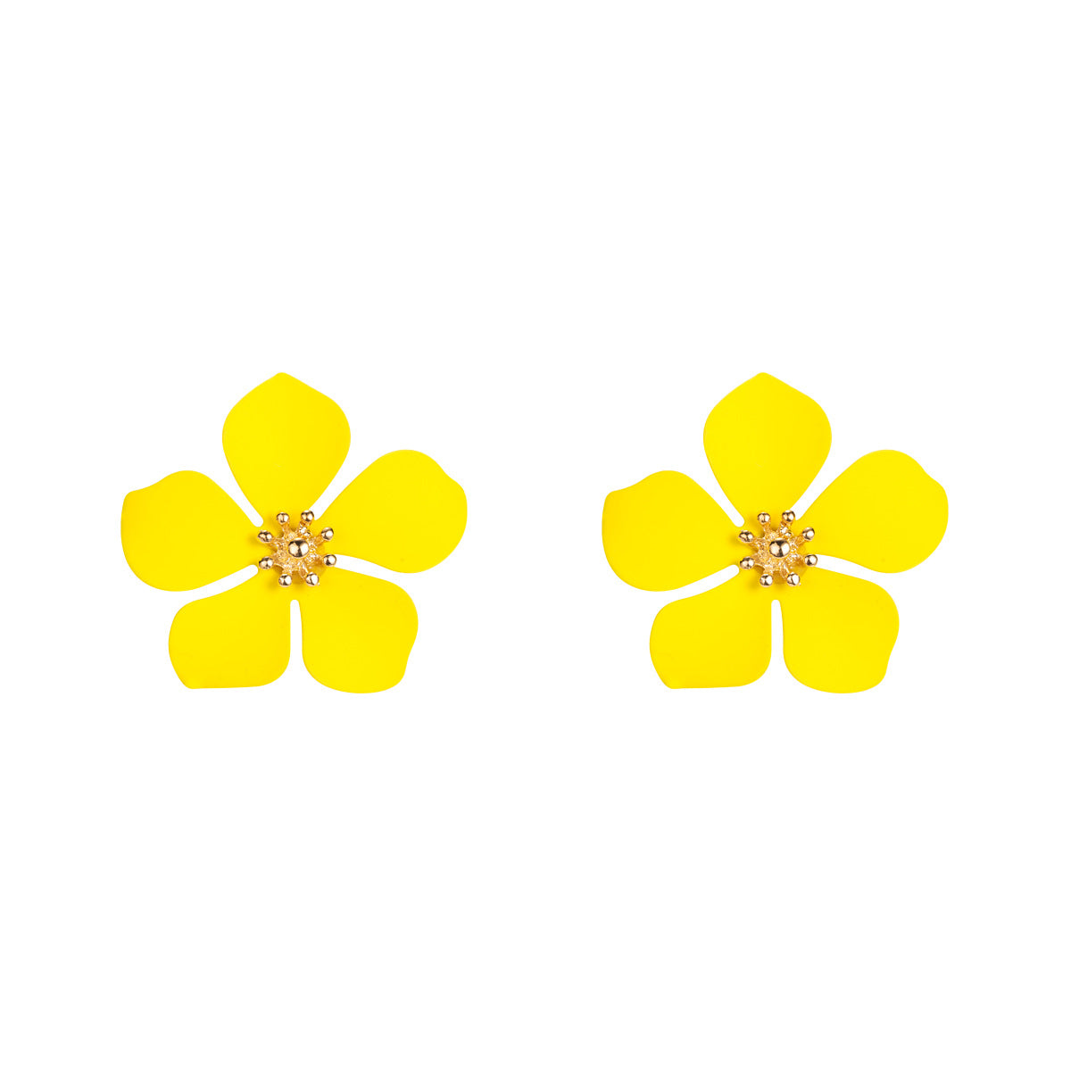 Exaggerated Earrings Fashion Temperament Paint Flower Earrings Alloy Earrings Personality Earrings Ins
