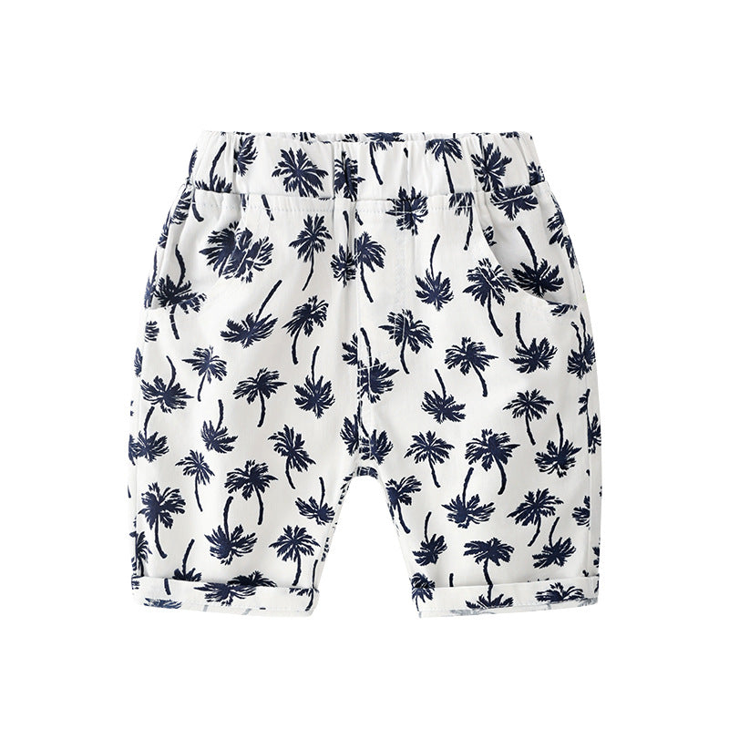 Casual Printed Mid-Length Pants for Boys Kids Trousers