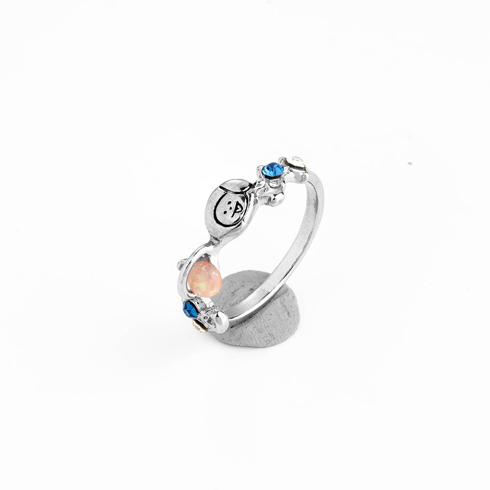 Official same ring Bulletproof Youth League peripheral jewelry ring Korean version cartoon cute couple gift