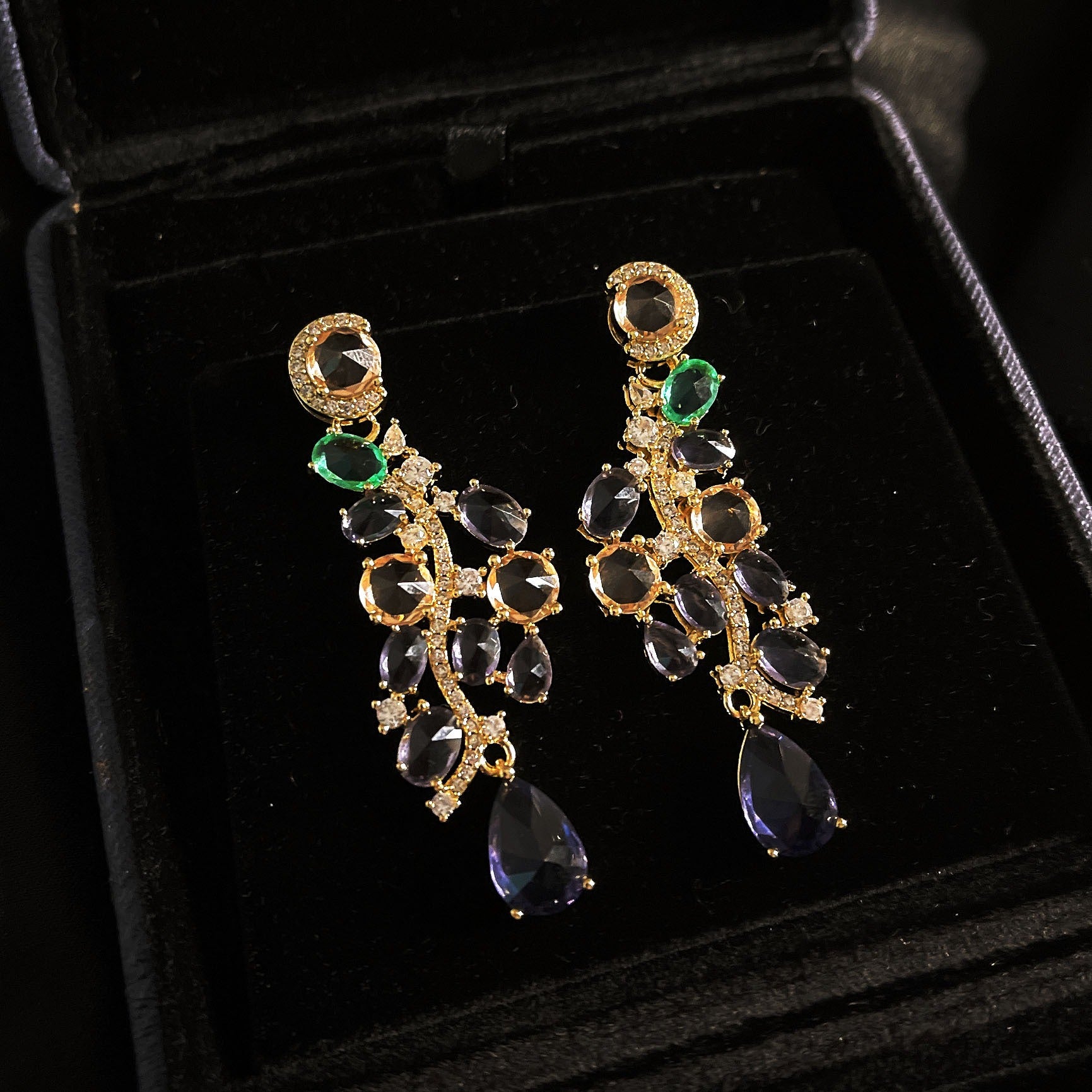 Luxurious colorful purple earrings long banquet dress temperament earrings earrings earrings jewelry for women