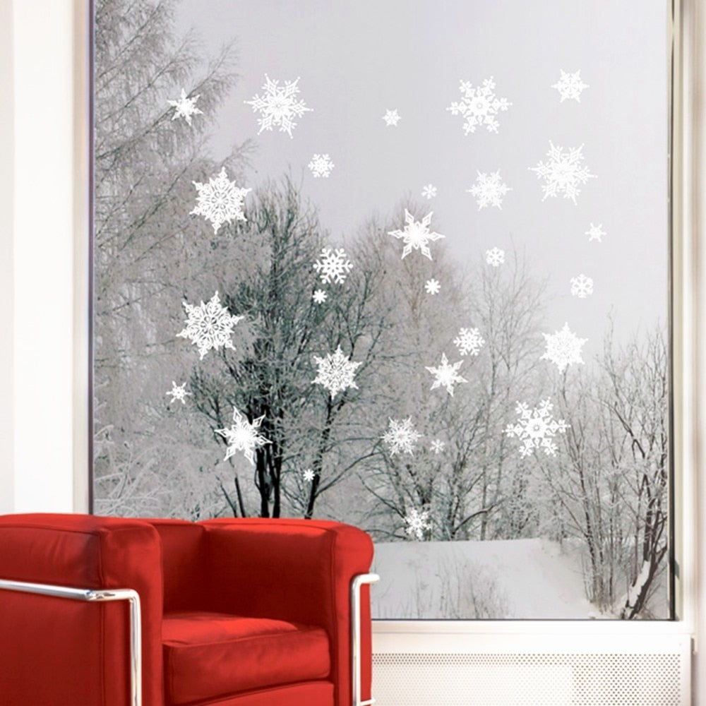 Pack Of 1set Christmas Decorations For Home Snowflake Sticker Merry Christmas Ornaments Pendant For Home Window Decoration