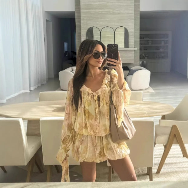 Women's Fashion Printed Short Dress