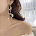 Korean Knot Drop Earrings For Women Rhinestone Long Tassel Statement Pendientes For Woman