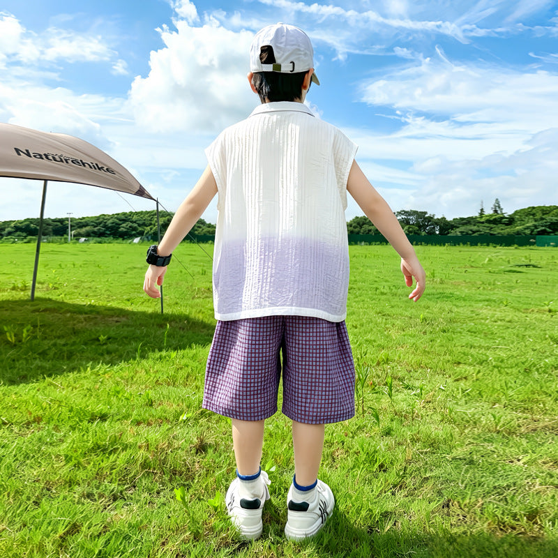 Boy's Sleeveless Vest and Shorts Set