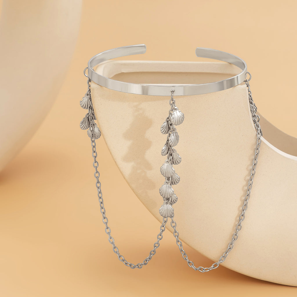 Ethnic style, personalized metal iron chain, arm chain, niche, simple, open-ended arm bracelet, arm ring, female