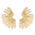 Exaggerated alloy half edge sunflower earrings for women's retro earrings