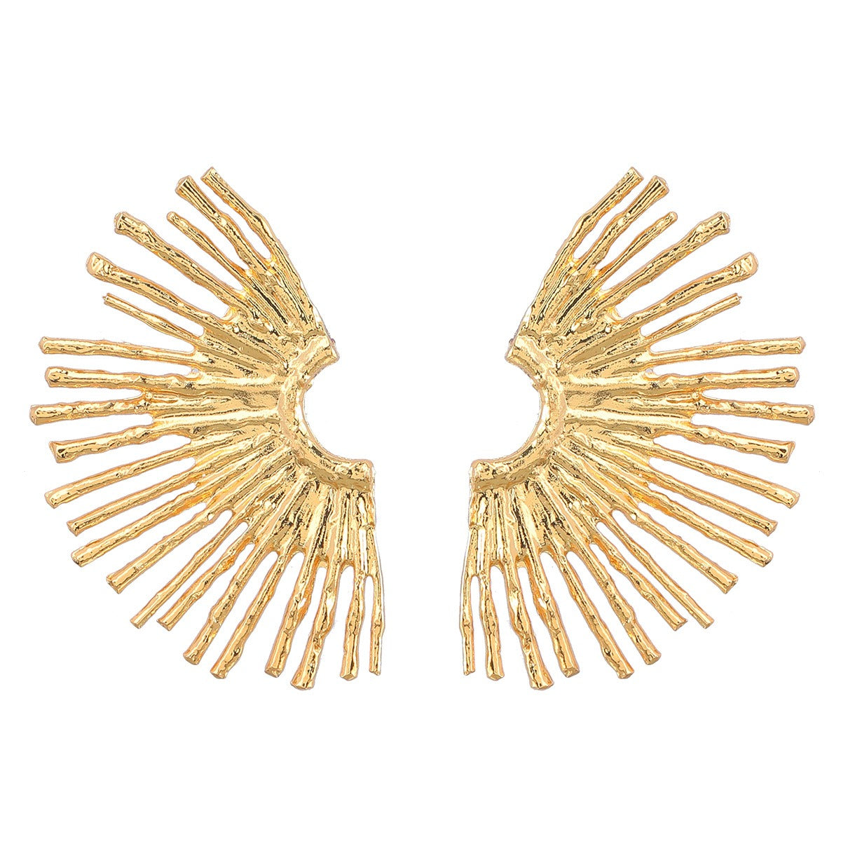 Exaggerated alloy half edge sunflower earrings for women's retro earrings