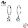 EIFFIE Zircon Earrings Earrings Sterling Silver S925 Platinum Plated Earrings Simple Temperament Zircon Earrings