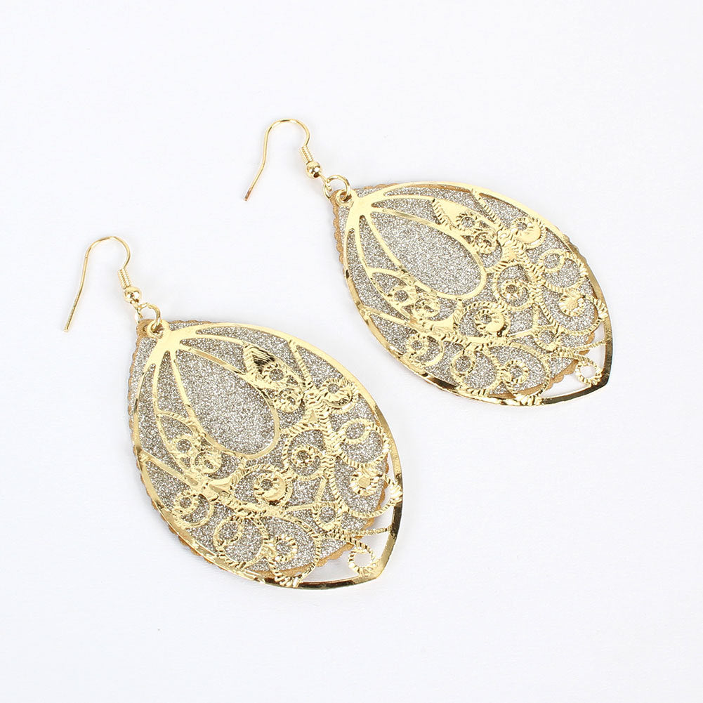 Fashion Creative Retro Frosted Oval Earrings Personality Earrings For Women