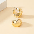 Simple and fashionable metal wide face C-shaped earrings with geometric earrings