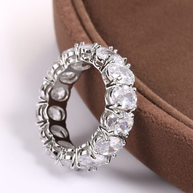 luxury 925 sterling silver wedding band eternity ring for women big gift for ladies love wholesale lots bulk jewelry R4577