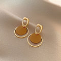 Personalized contrasting circular earrings for women's new geometric shaped earrings