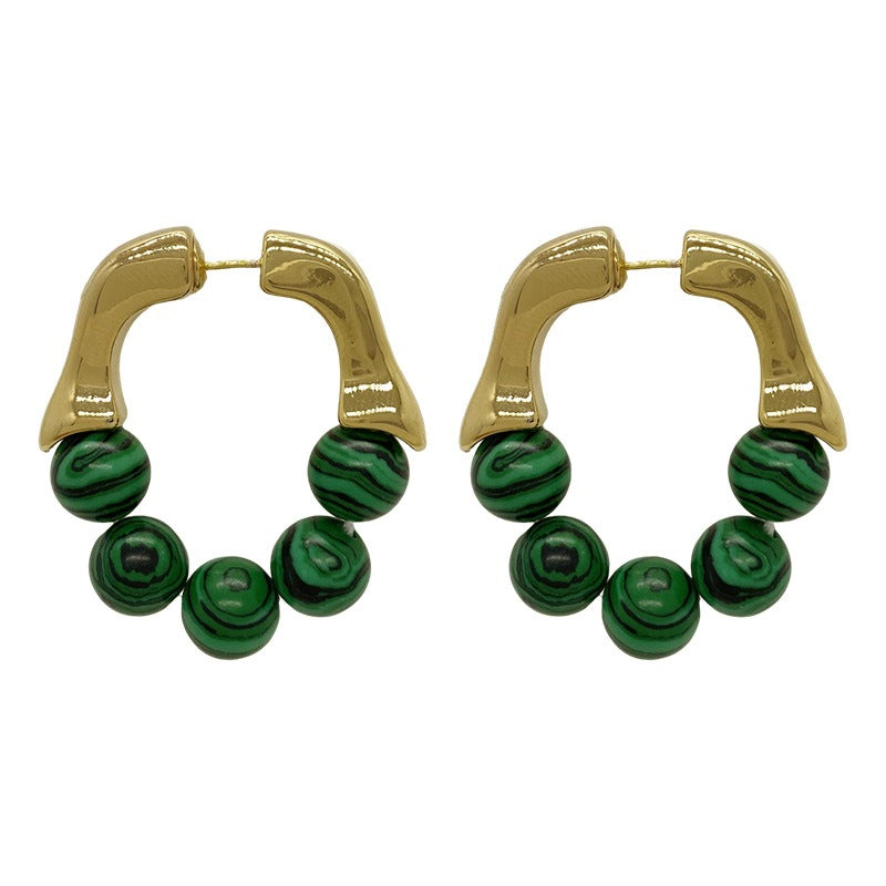 French Vintage Green Earrings