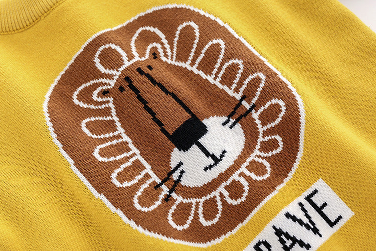 Children's Knitwear Boys' and Girls' Lion Cartoon Pattern Sweater