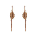 925 Silver Needle Stud Earrings Women's Long Fashion Earrings Tassel Earrings New Trendy Leaf Earrings