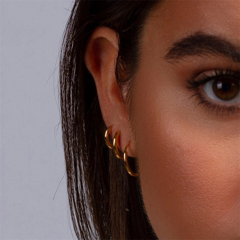Stainless steel circle earrings